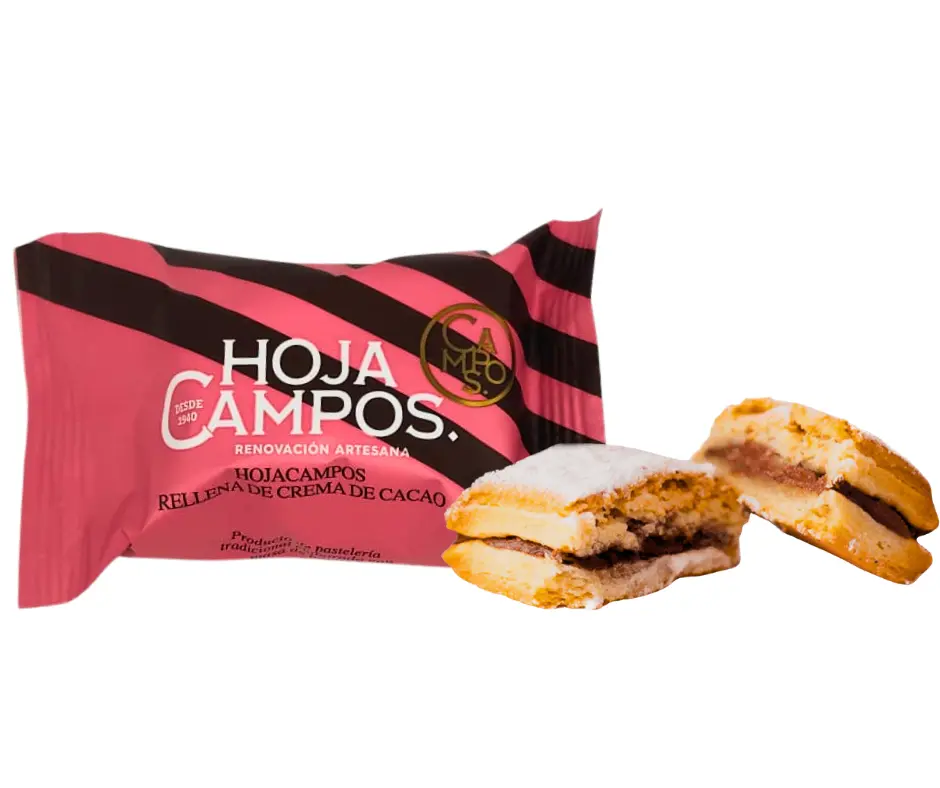 Hojacampos rellena de chocolate