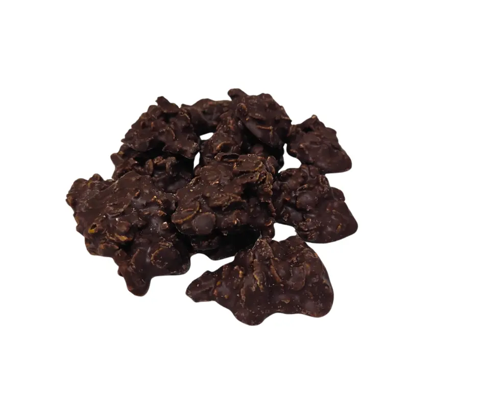 Rocas de almendras bañadas en chocolate