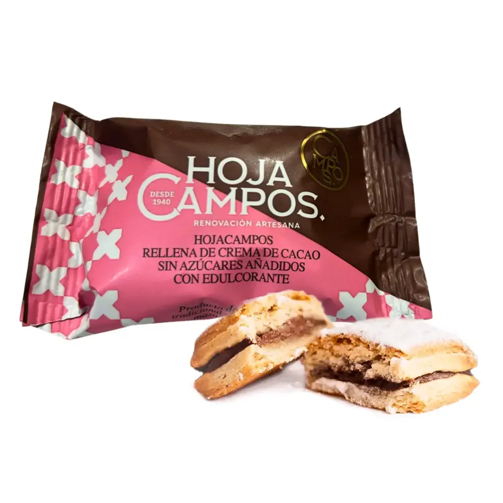 Hojacampos rellena de chocolate sin azúcar